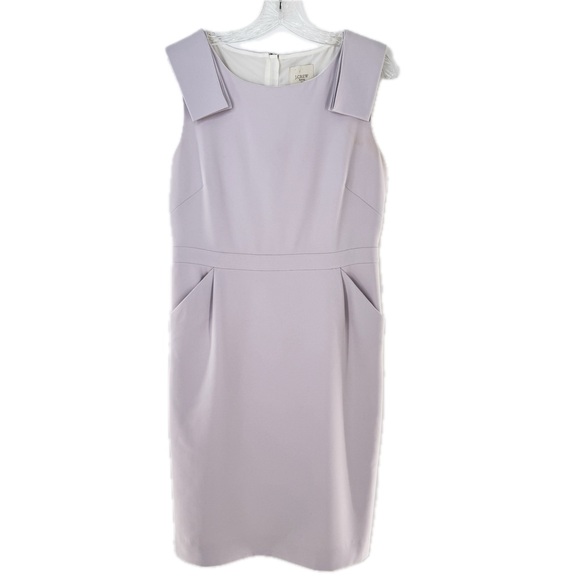 J. Crew Suiting Bow Shoulder Sleeveless Sheath Dress Light Lavender Size 10 - Picture 9 of 17